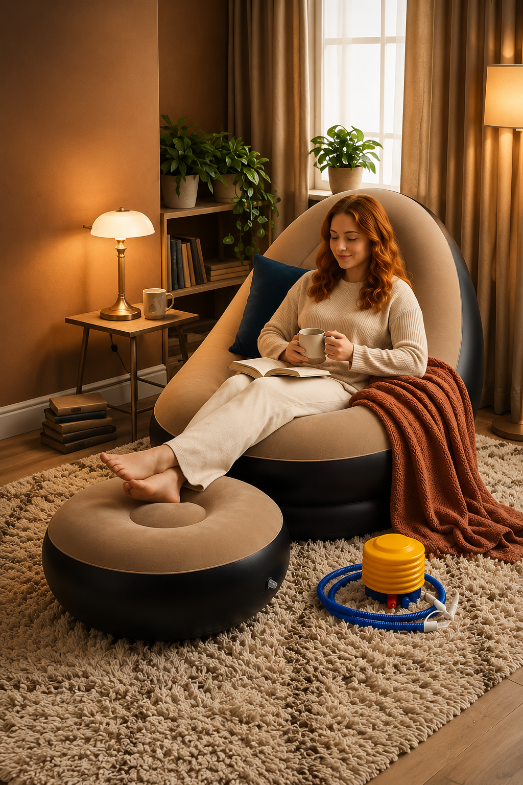 Sofa Inflable PREMIUM + Reposa Pies