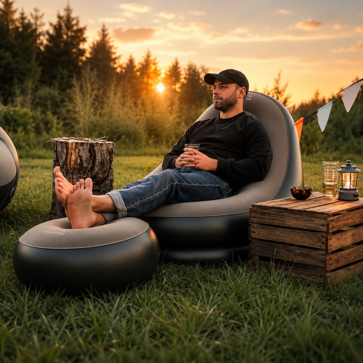 Sofa Inflable PREMIUM + Reposa Pies